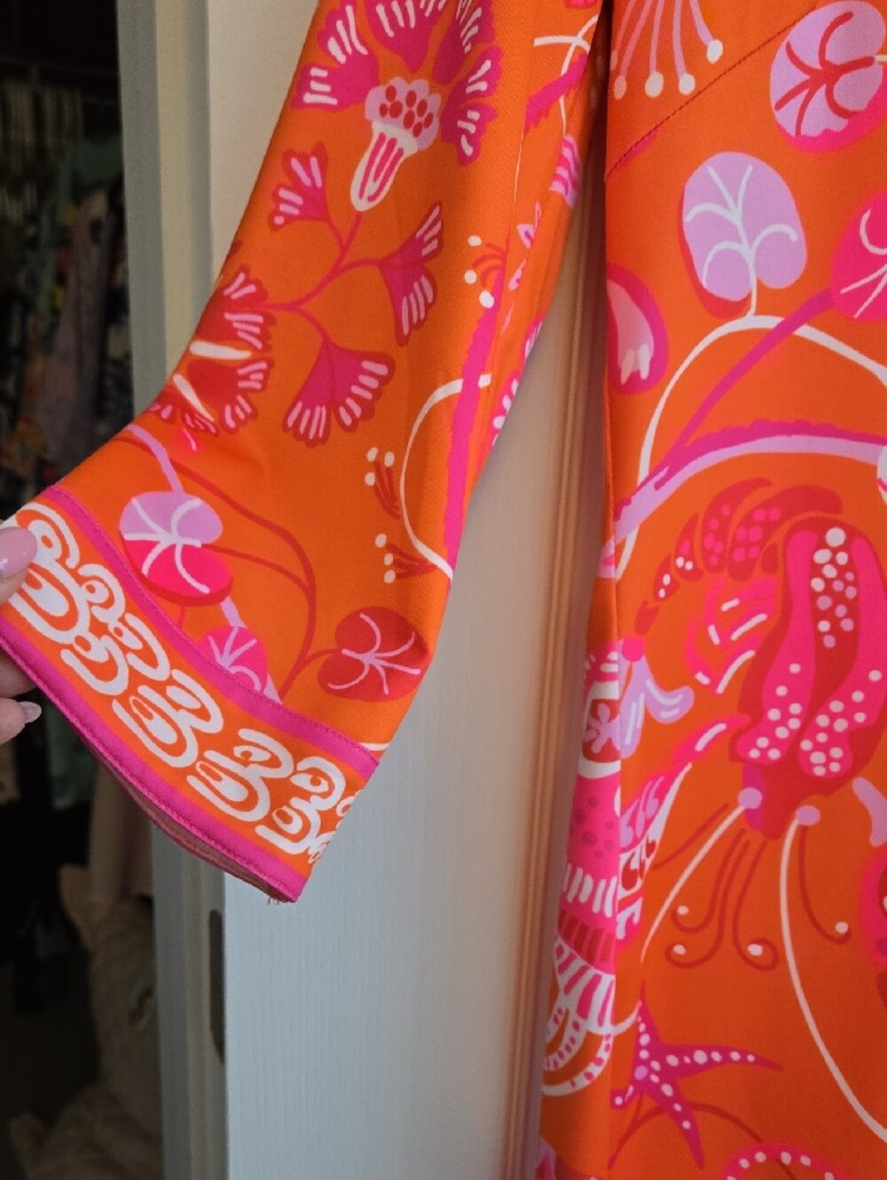 Gretchen Scott Designs Orange & Pink Floral Dress - Picture 5 of 9